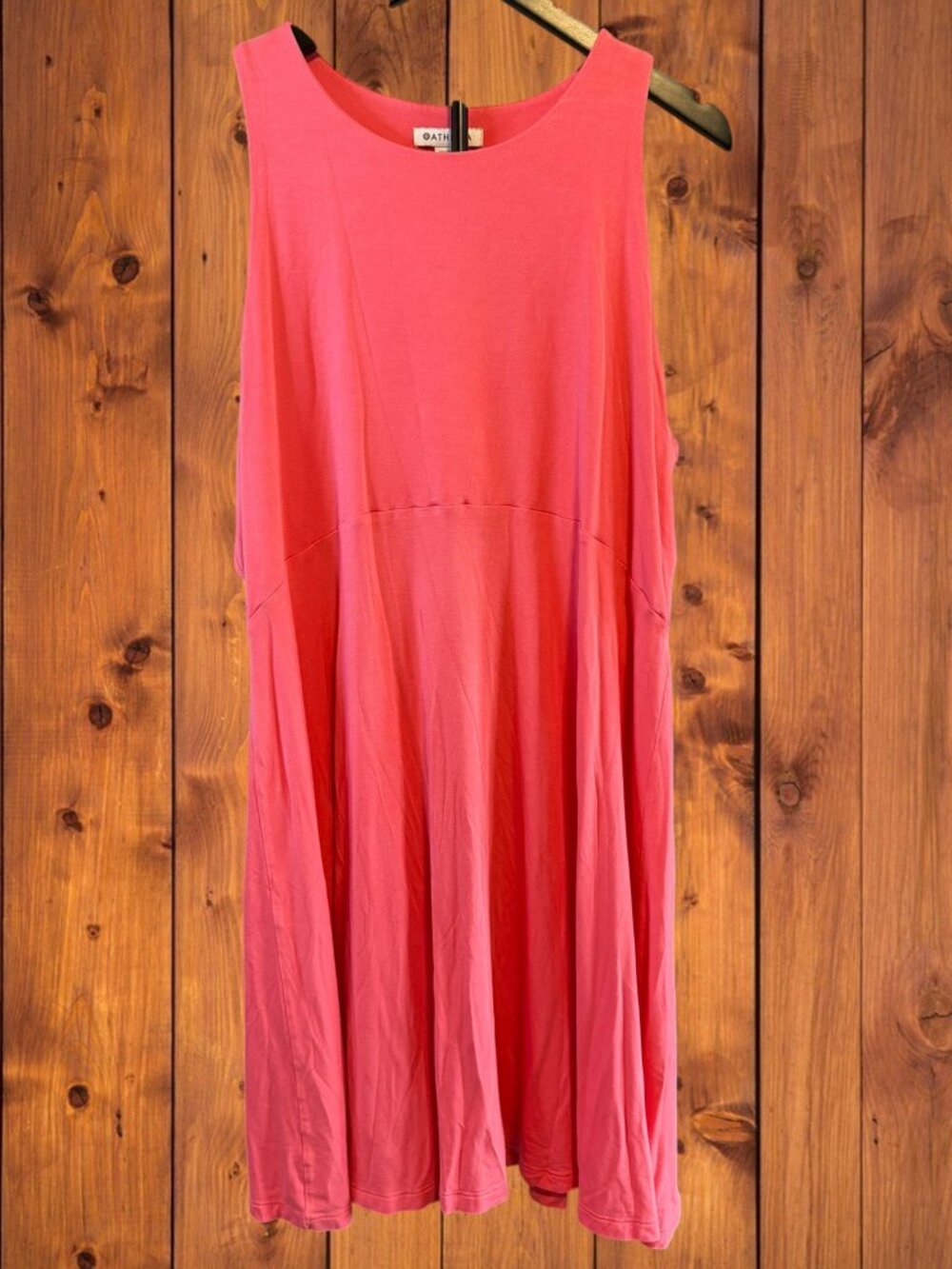 Athleta Santorini Thera Dress Coral Pink Sleeveless Empire Waist - 1X